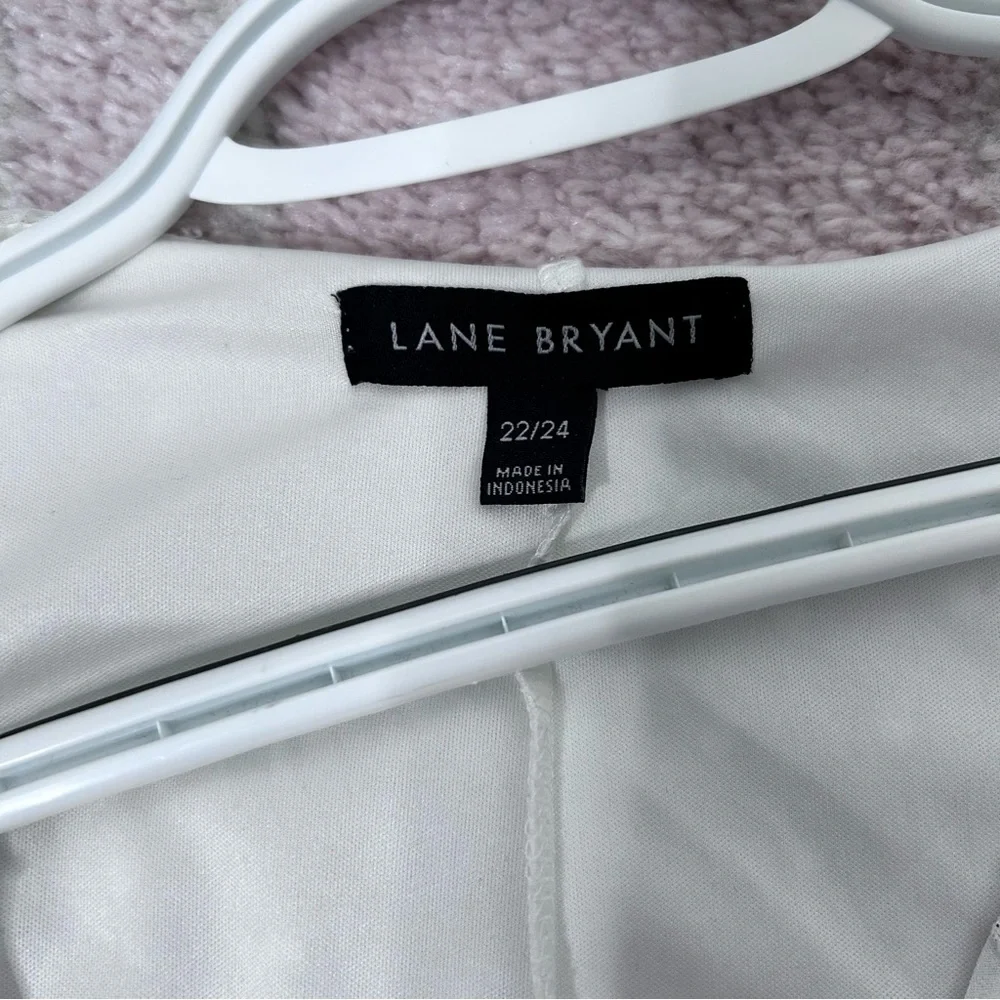 Lane Bryant Elegant Cream Long Sleeve Blouse High Low Hem Size 22/24 Office Boho - Picture 3 of 11